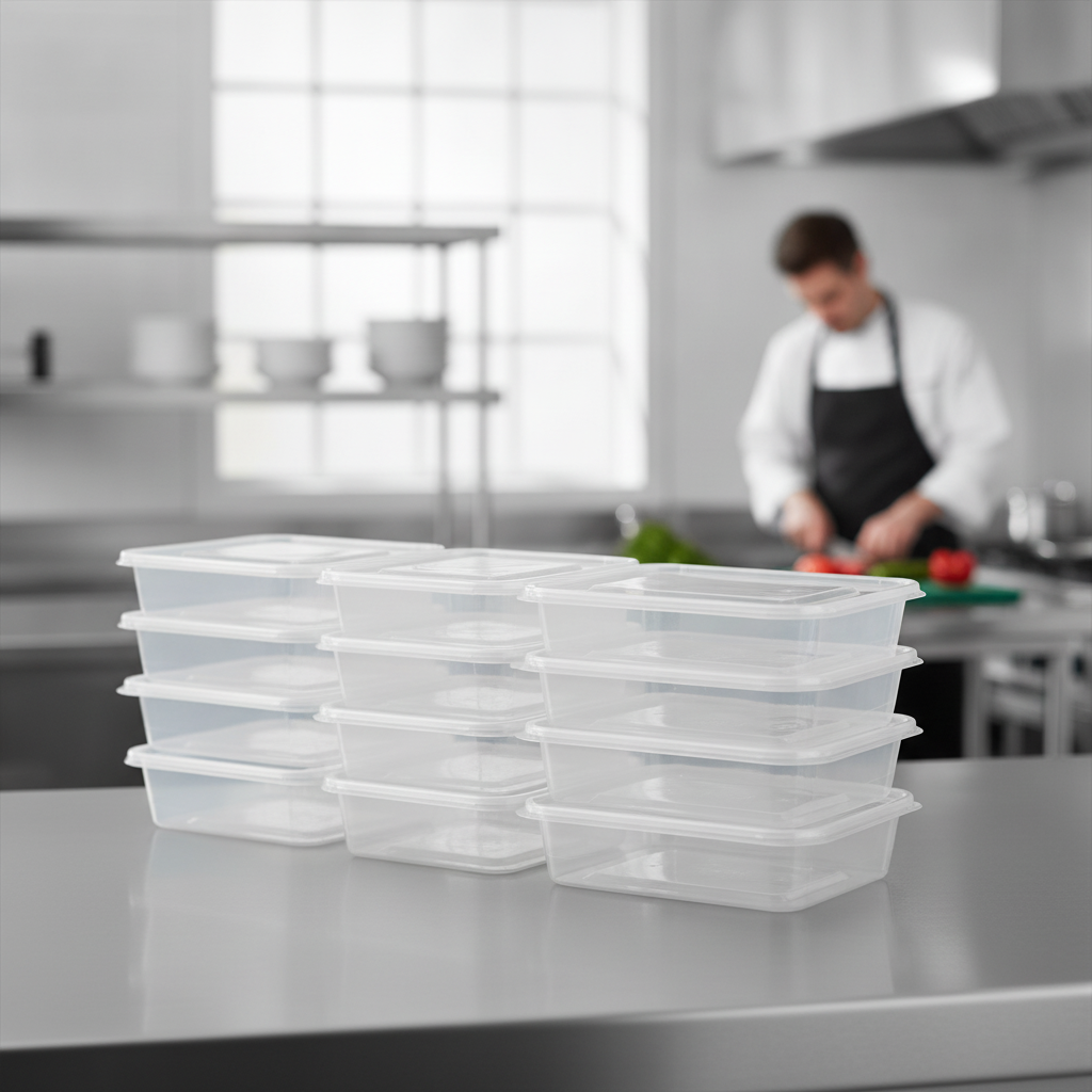Polypropylene Microwavable Containers 500ml for Takeaway Services (Pack of 250)
