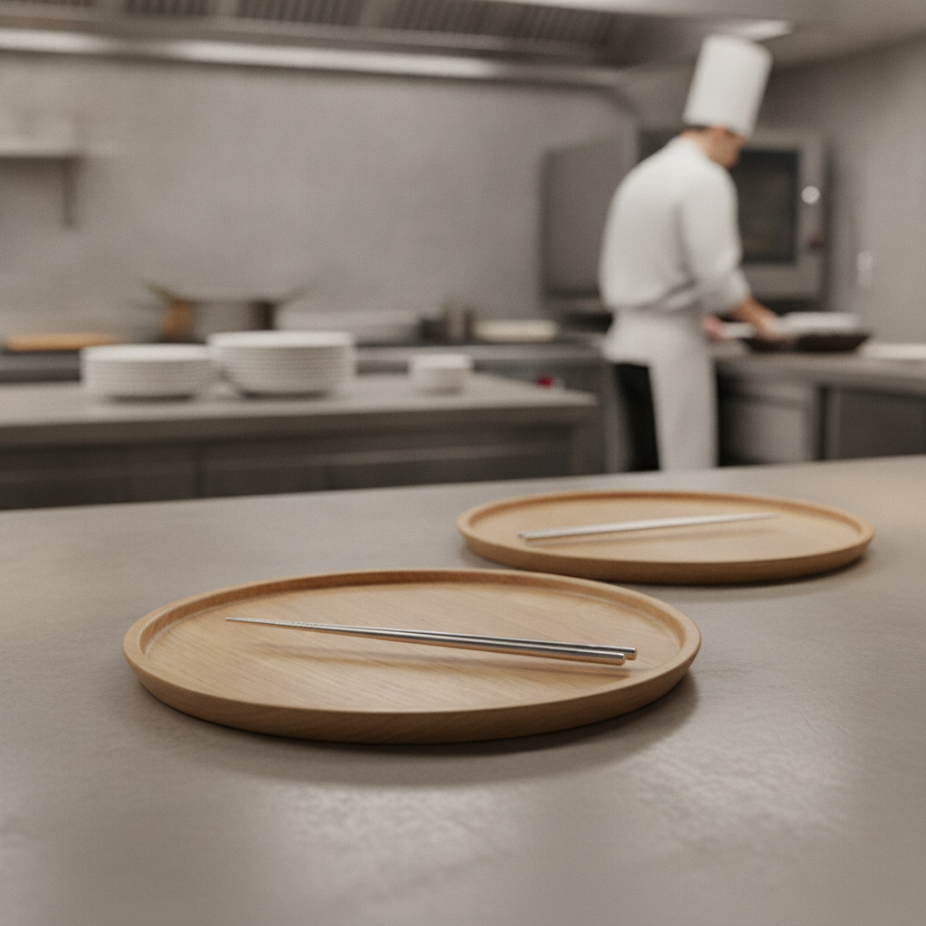 Lacquered Oak Wood Plate 160mm for Catering & Hospitality