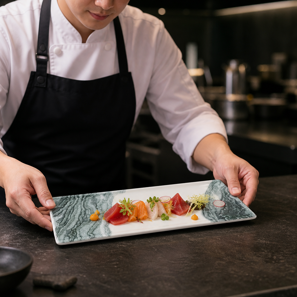 Oblong Plates x 300 90mm Black Vitrified Ceramic for Modern Hospitality (Pack of 6)