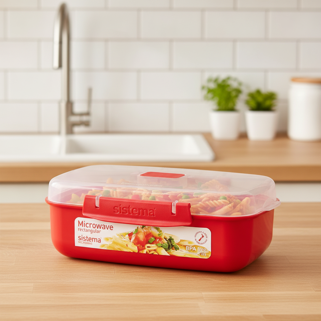 BPA-Free Plastic Rectangular Microwave Bowl 1.25L for Food Storage