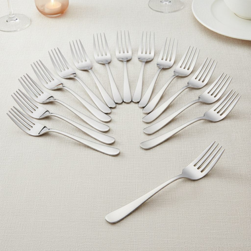 18/0 Stainless Steel Dessert Forks for Elegant Dining (Pack of 12)
