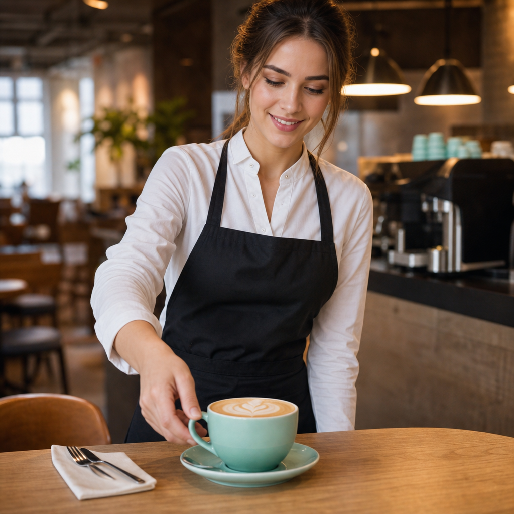 Stoneware Cappuccino Cups Aqua 340ml for Cafés & Restaurants (Pack of 12)