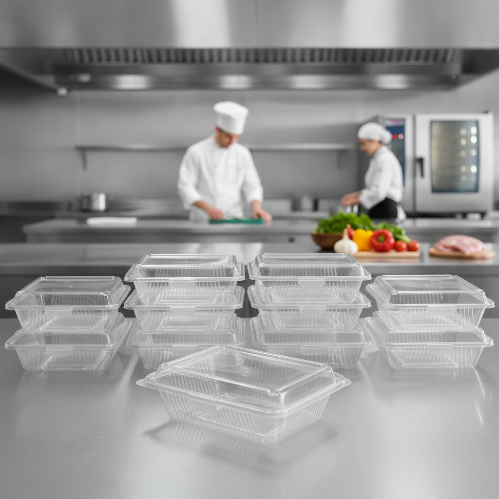 Clear Polypropylene Meal Container 750ml for Commercial Use (Pack of 12)