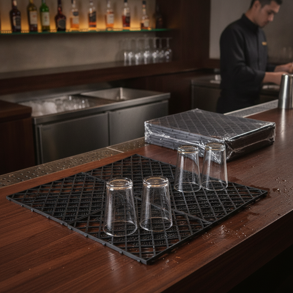 Plastic Interlocking Glass Mats 305mm for Bar Use (Pack of 10)