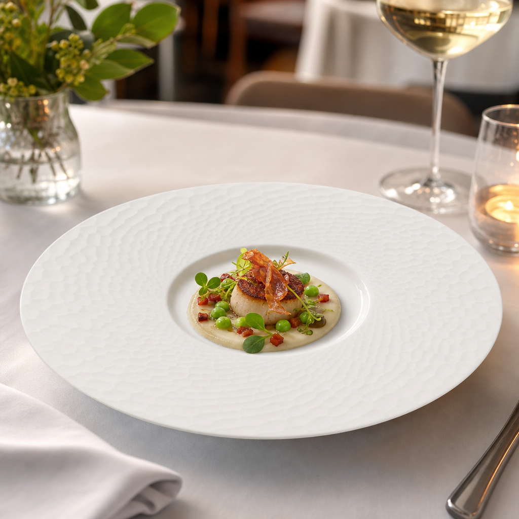 Gourmet Small Well Plates 285mm Vitrified Ceramic for Hospitality Environments (Pack of 6)