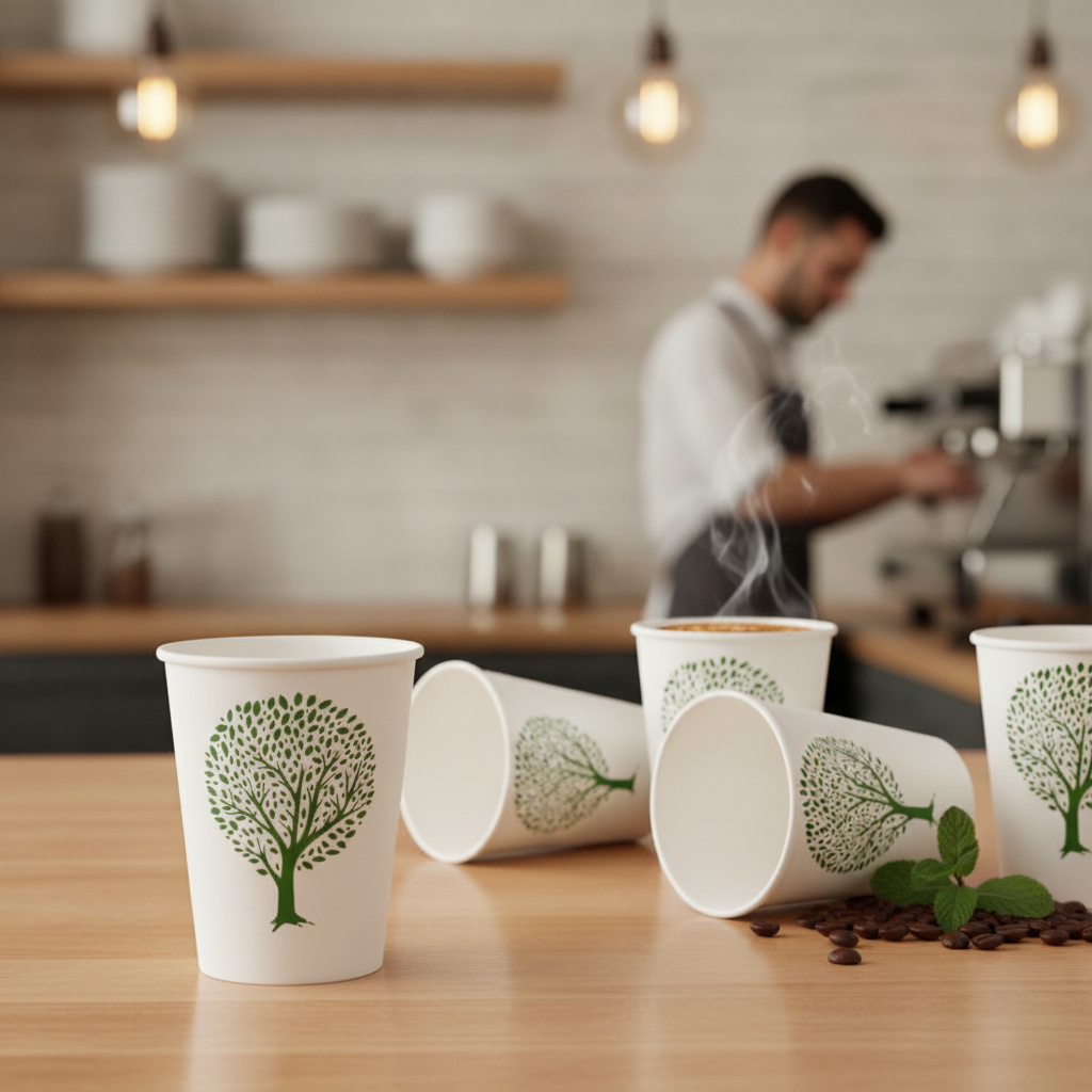 Compostable White Hot Cups 8oz for Coffee & Tea (Pack of 1000)