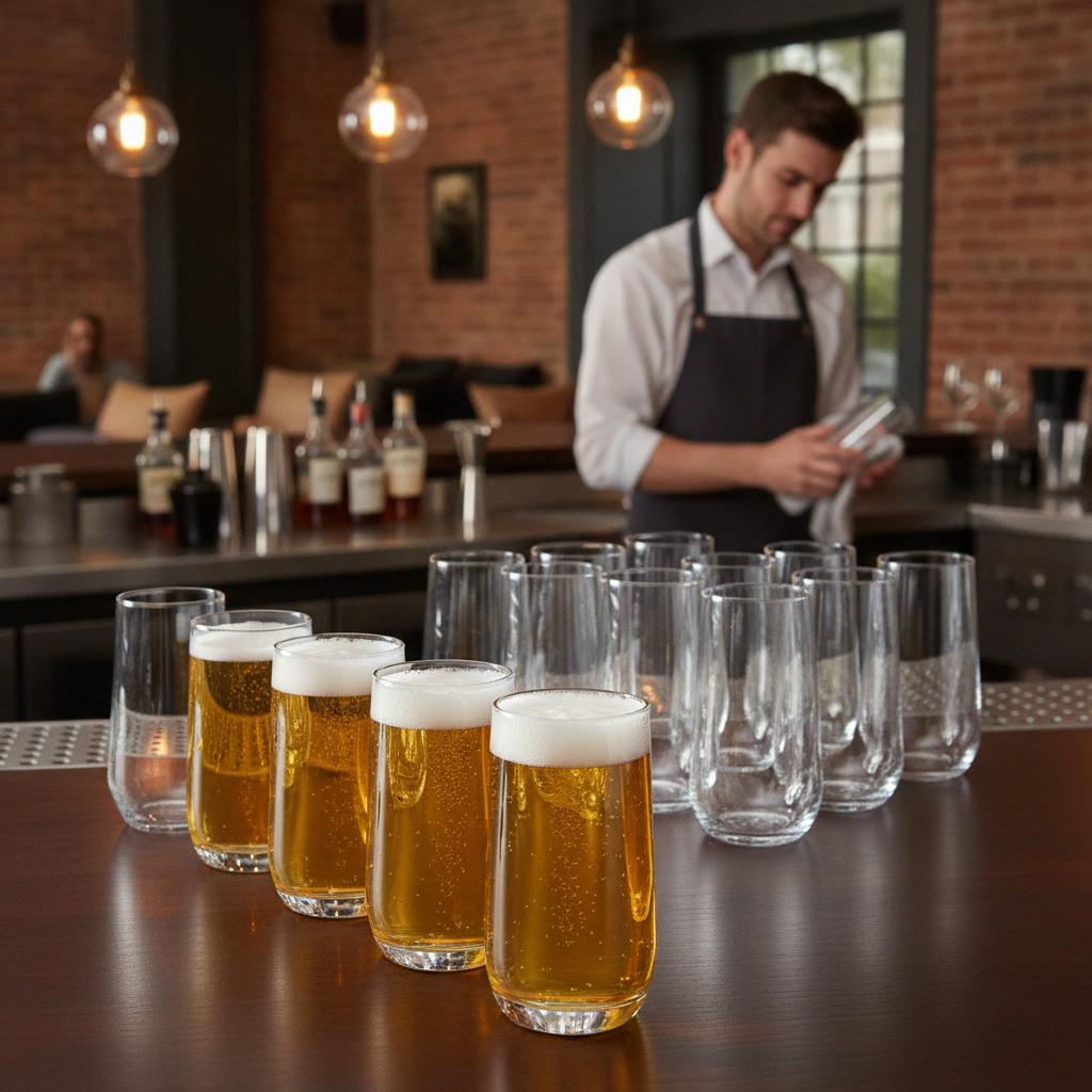 Glass Toughened Nucleated Malmo Glasses 570ml for Bars & Pubs (Pack of 12)