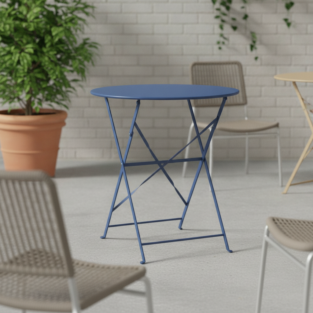 Powder Coated Steel Round Table 600mm for Indoor & Outdoor Use