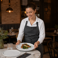 Speckle Flat Round Plates 220mm White Porcelain for Restaurants & Cafés (Pack of 6)