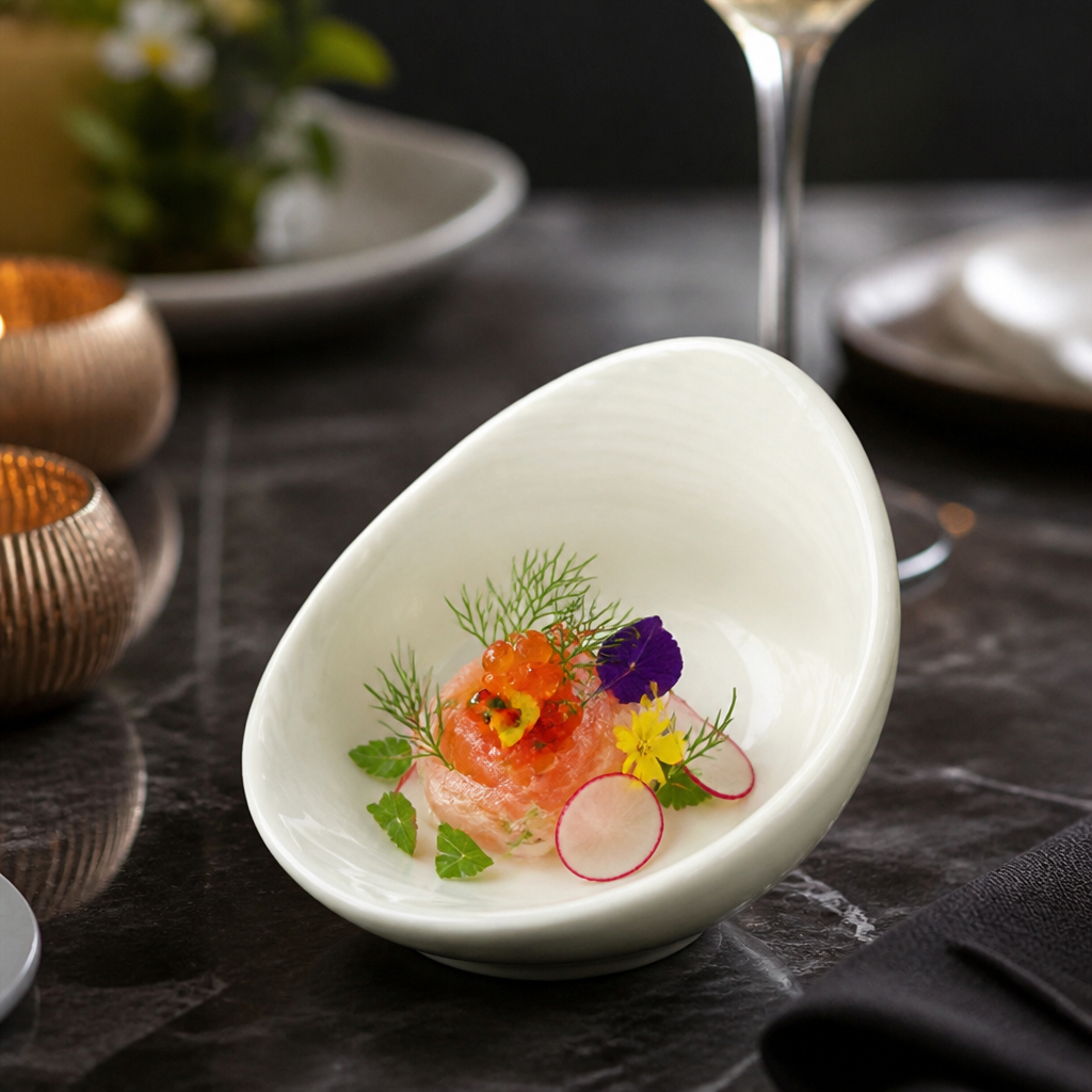 Porcelain Scape Bowls 130mm for Serving Fresh Ingredients - Pack of 12
