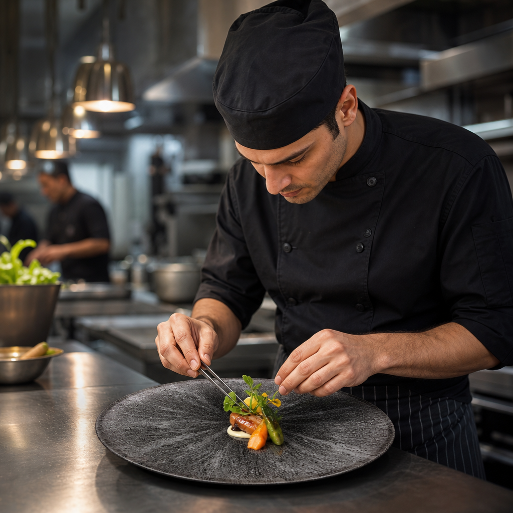 Coupe Plates 288mm Black Vitrified Ceramic for Creative Chefs (Pack of 12)
