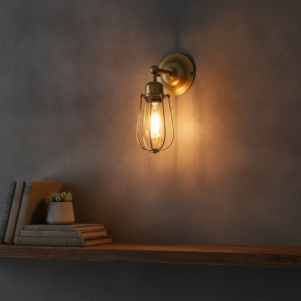 Brass Wire Cage Wall Light 310mm for Stylish Interiors