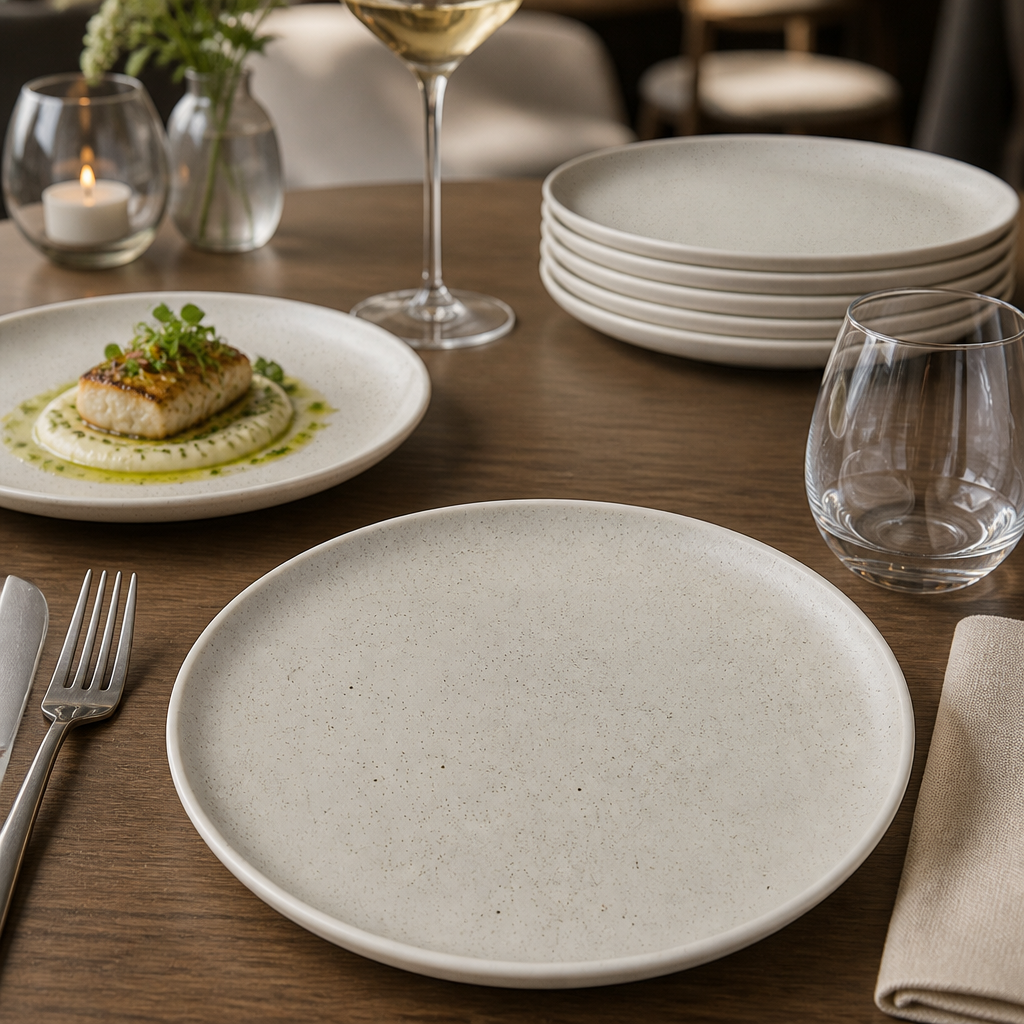 Plates Colour Sand Porcelain for Stylish Table Settings (Pack of 6)