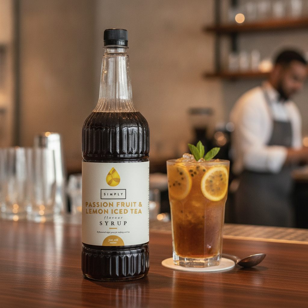 Passion Fruit & Lemon Iced Tea Syrup 1L for Refreshing Beverages