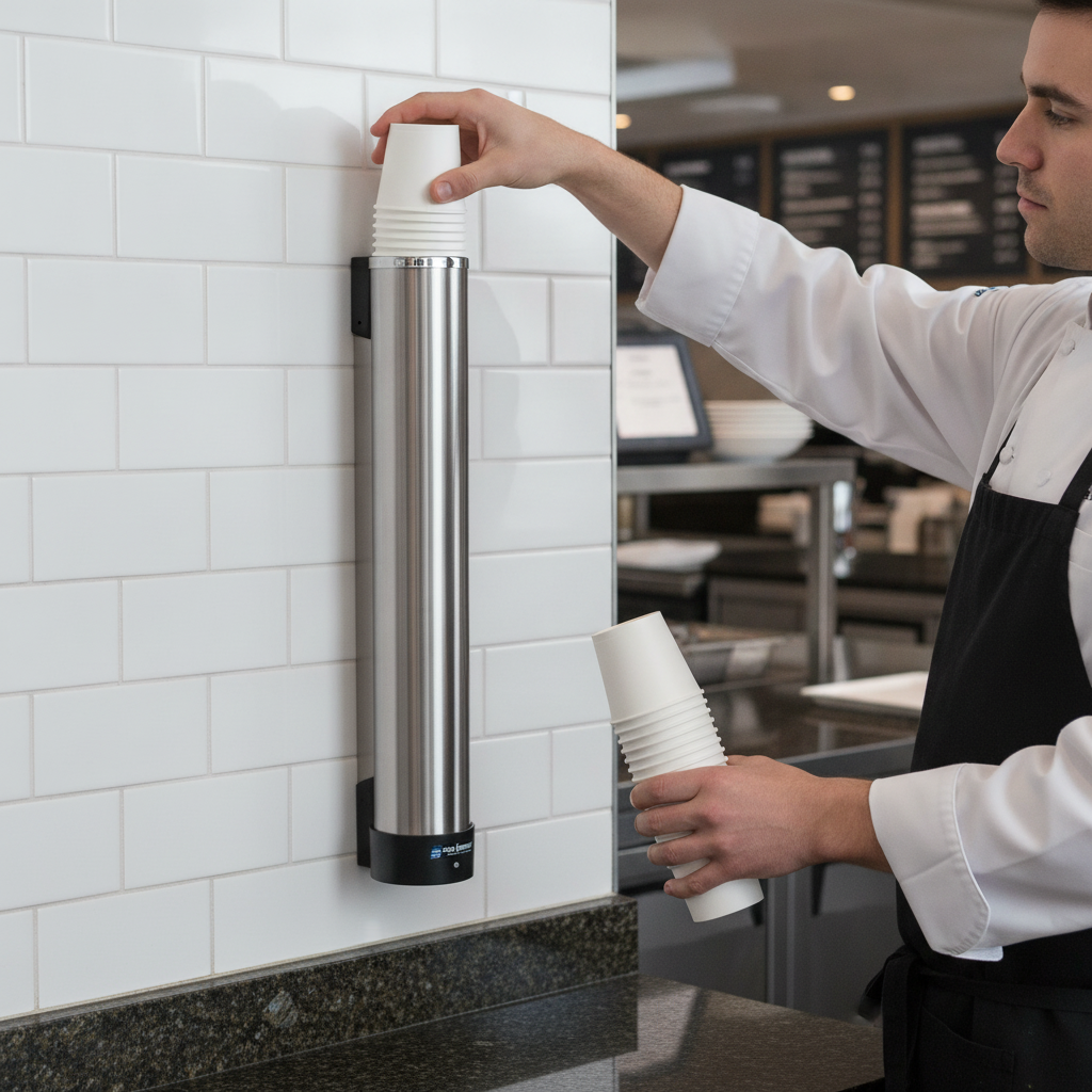 Stainless Steel Wall Mounted Cup Dispenser 80-300ml for Efficient Use