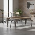 Mango Wood Indoor Bench with Gunmetal Frame 450mm for Cafés (Pack of 2)