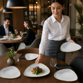 Triangle Plates Grey Vitrified Ceramic for Dining (Pack of 12)