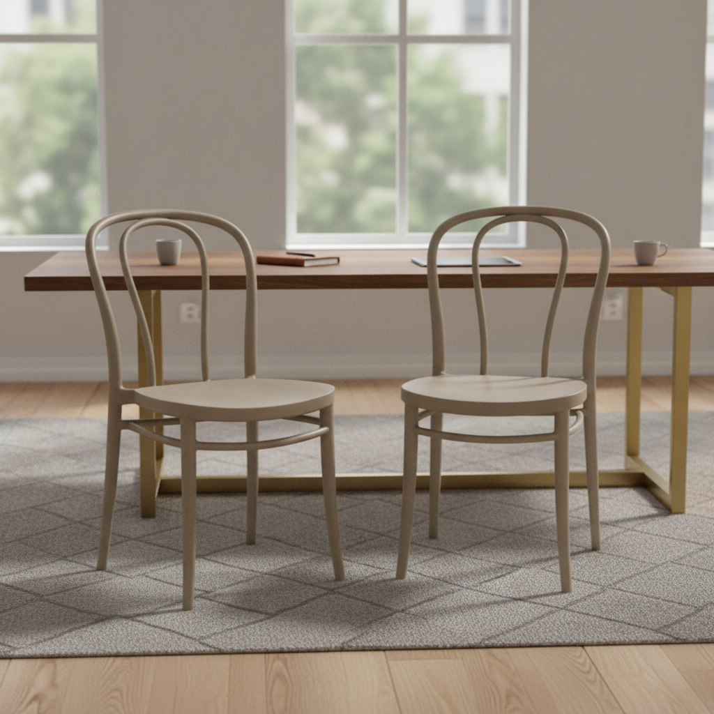 Polypropylene Taupe Side Chair 850mm for Hospitality & Workspaces (Pack of 2)