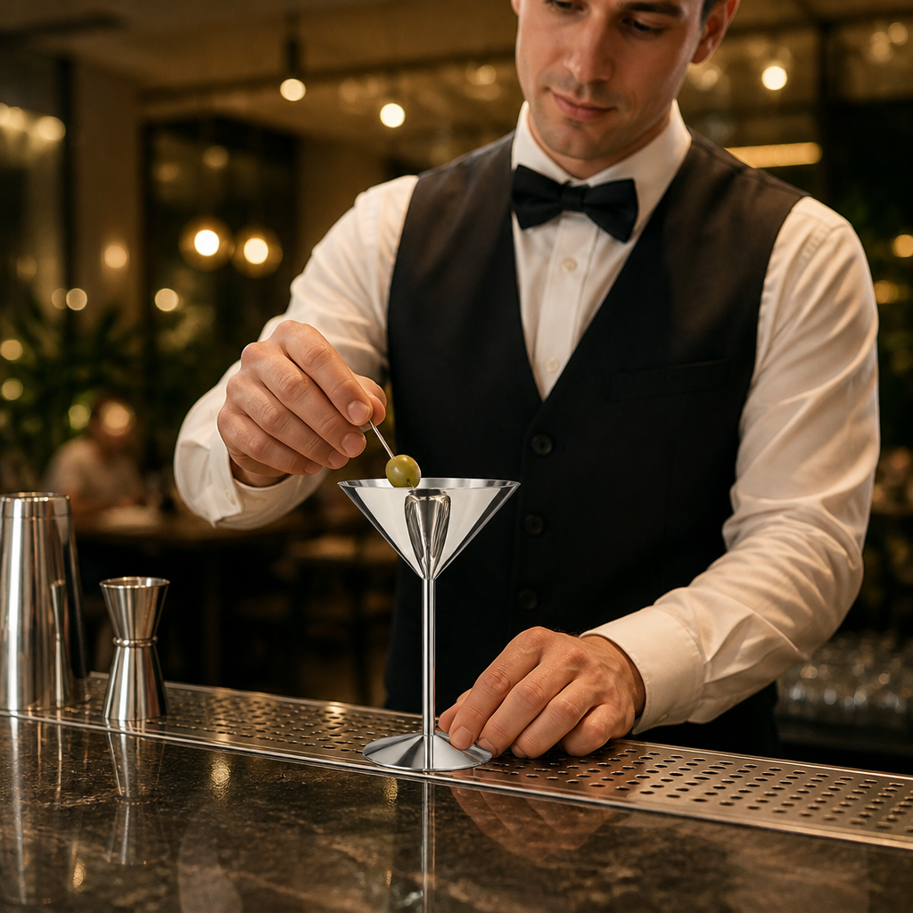 Stainless Steel Martini Glass 240ml for Bars & Nightclubs (Pack of 6)