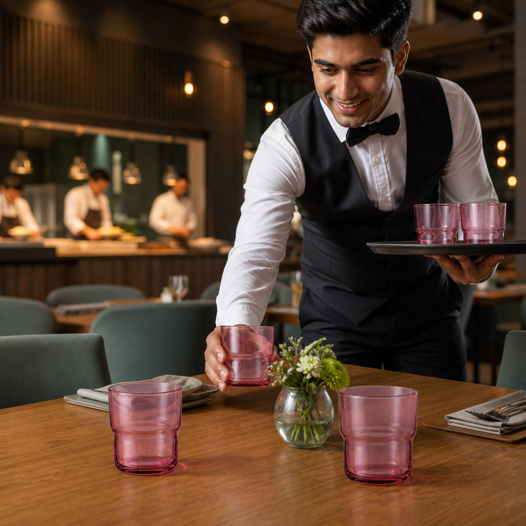 Toughened Glass Cherry Tumblers 220ml for Drinks Service (Pack of 48)