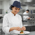 Navy Blue Polyester Trilby Hat with Snood for Staff Comfort