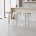Steel and Ash Wood High Stools 760x427mm for Indoor and Outdoor Use (Pack of 4)