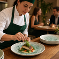 Organic Round Plates Green Vitrified Ceramic for Stylish Dining (Pack of 12)