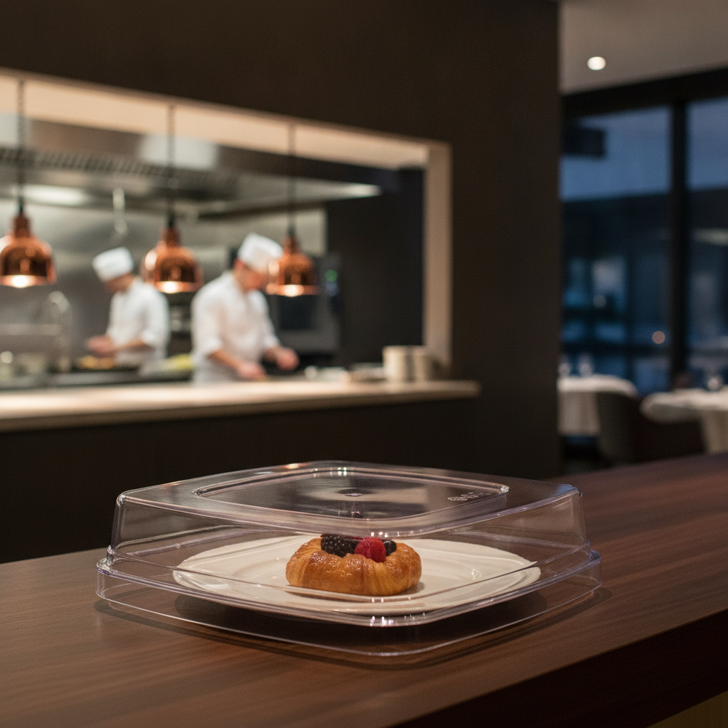 Clear SAN Square Cover for Food Displays (130 x 25 x 130mm)