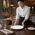 Organic Round Plates 264mm White Porcelain for Hospitality Use (Pack of 12)