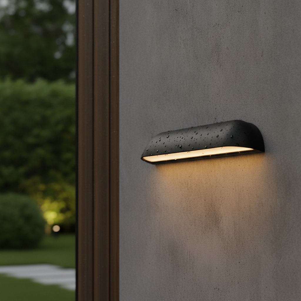 Aluminium Outdoor Wall Light with Opal White Diffuser for Exterior Use
