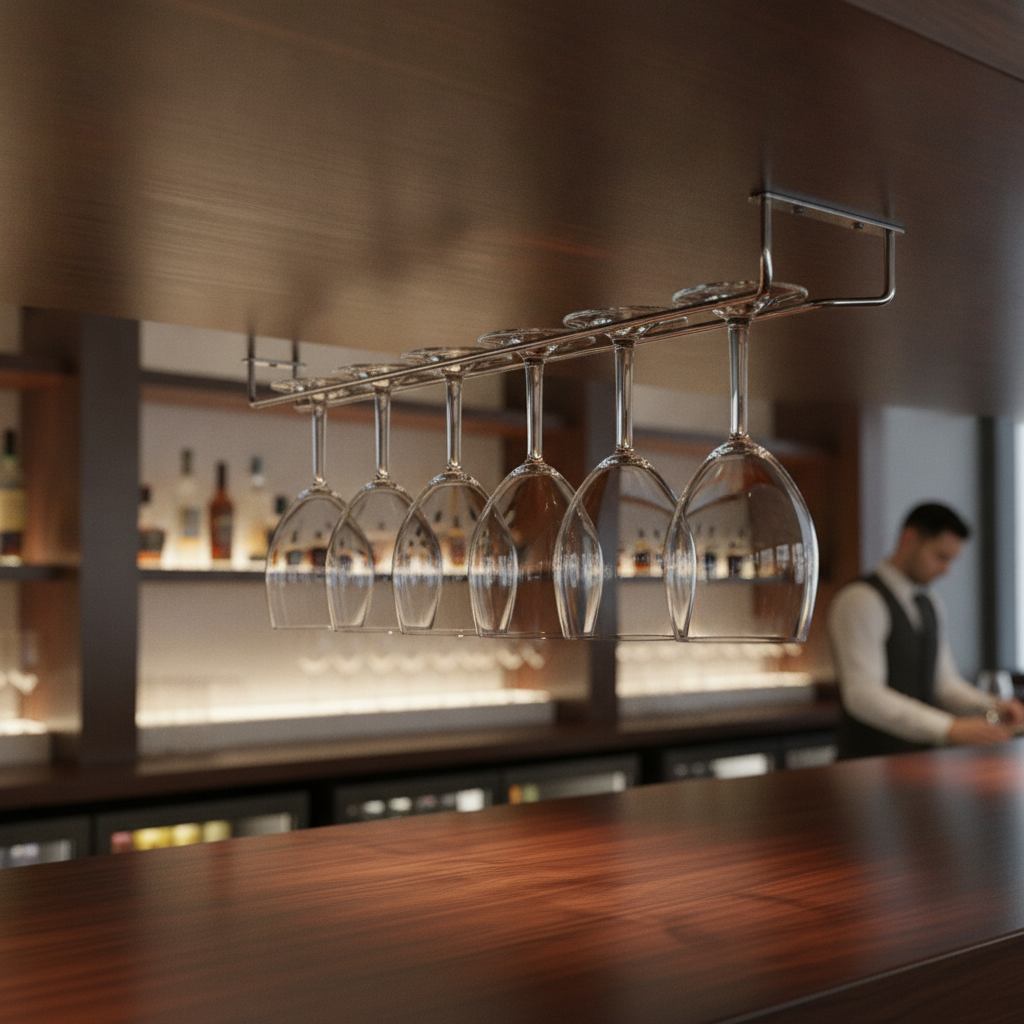 Stainless Steel Glass Hanger 609mm for Elegant Stemware Display