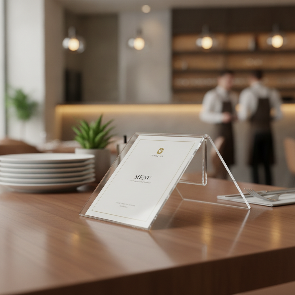 Clear Acrylic Holder for Restaurants & Cafés