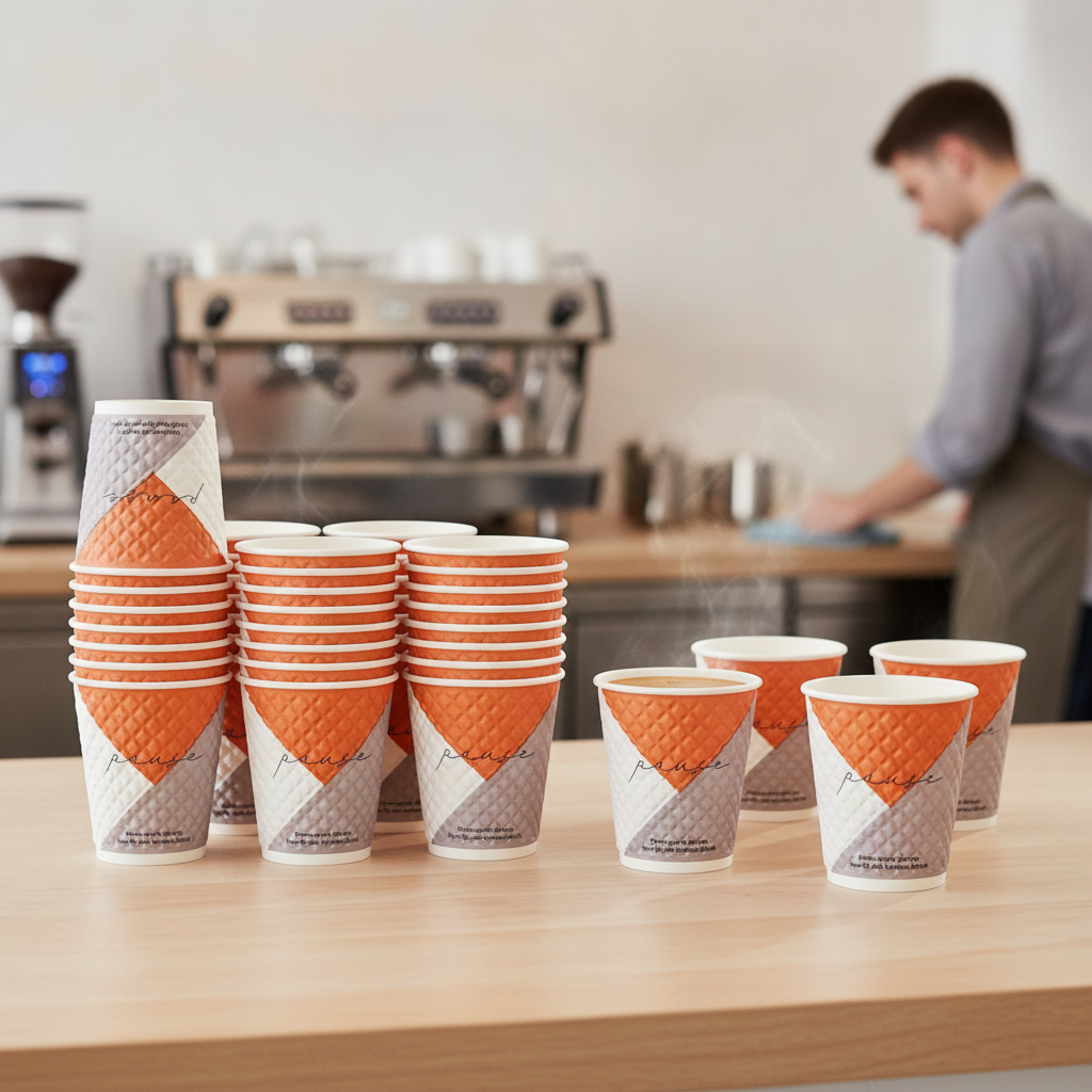 Paper Double Wall Coffee Cups 256ml for Catering (Pack of 925)