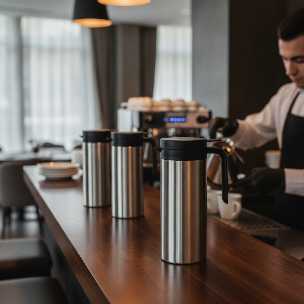 Stainless Steel Cylinder Vacuum Jug 1.5L for Beverage Service