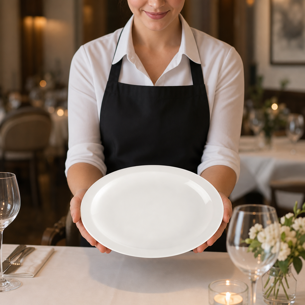 Plates 254mm Porcelain for Catering Industry (Pack of 24)