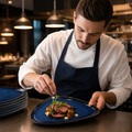 Triangular Plates Midnight Blue Stoneware for Restaurants (Pack of 6)
