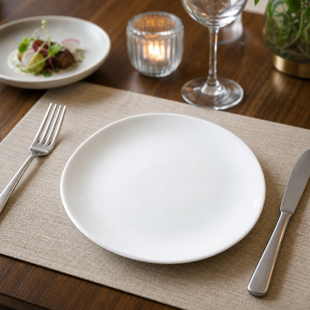 Organic Round Plates 210mm White Porcelain for Elegant Dining (Pack of 12)