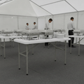 High-Density Polyethylene Rectangular Folding Table 4ft for Mobile Catering