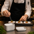 Flat Miniature Dishes 93mm Porcelain for Catering (Pack of 12)