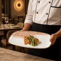 Oblong Plates Finest Vitrified Coral Ceramic for Food Presentation