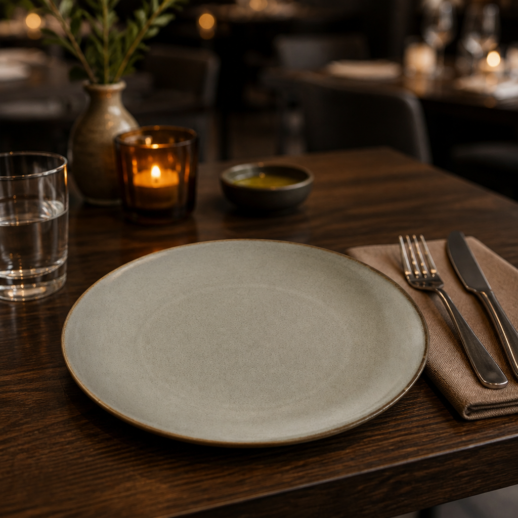Organic Vitrified Plates 235mm China for Casual Dining (Pack of 24)