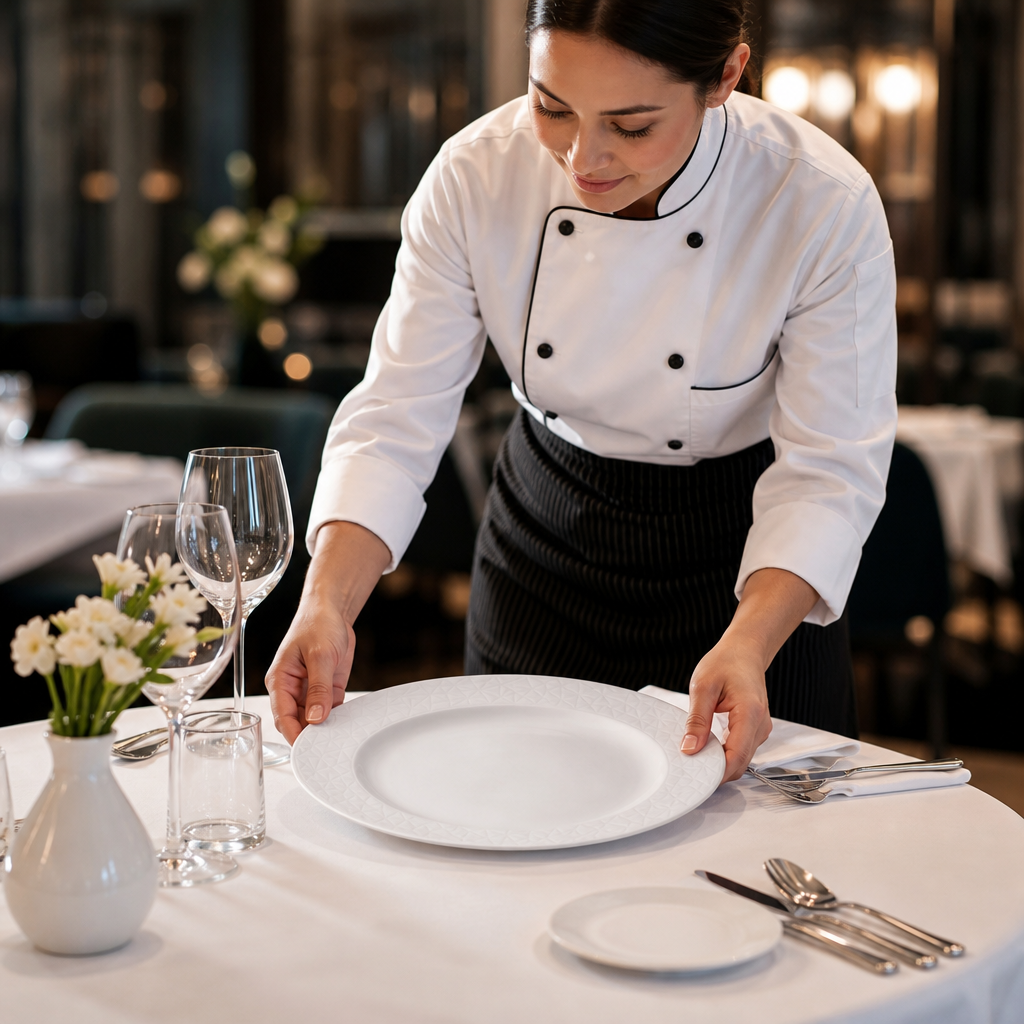 Plates 254mm Fine China for Contemporary Dining (Pack of 12)