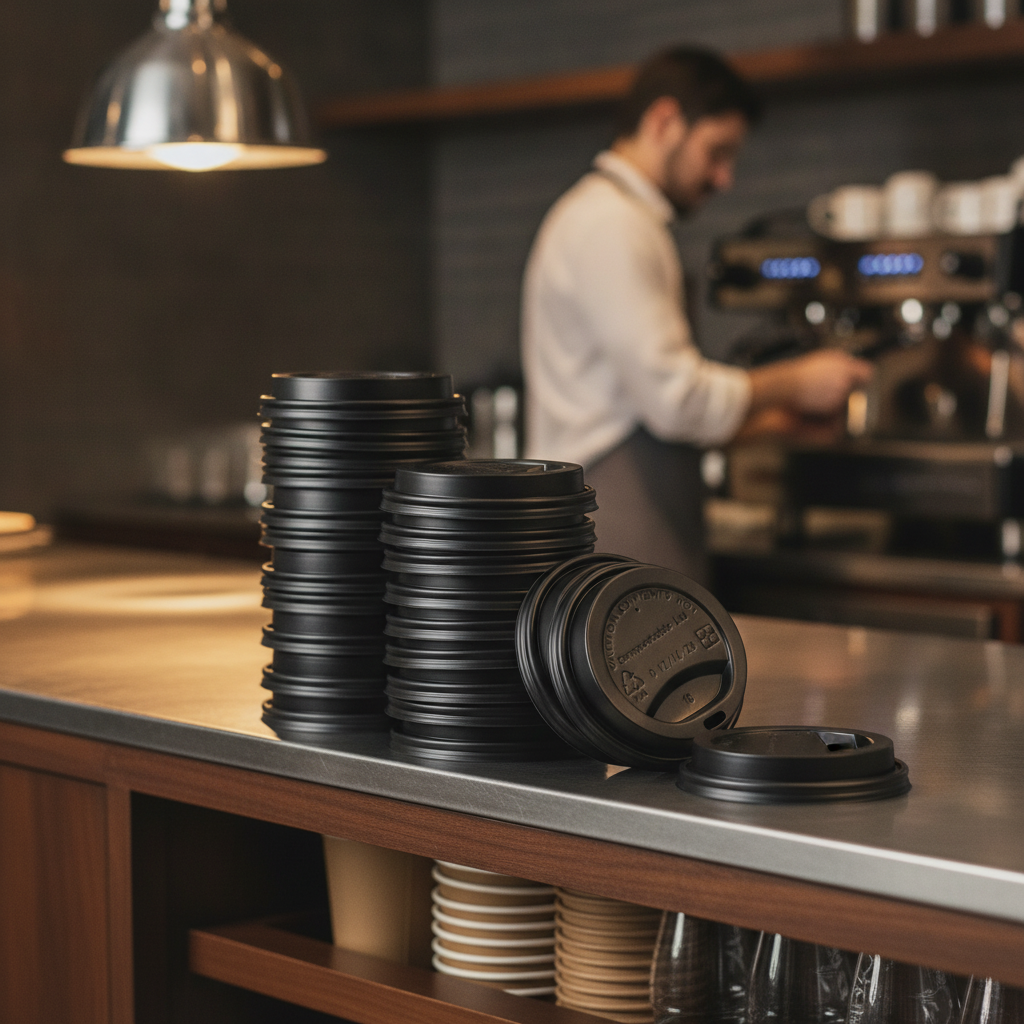CPLA Coffee Cup Lids 340ml for Eco-Friendly Takeaway Drinks (Pack of 50)