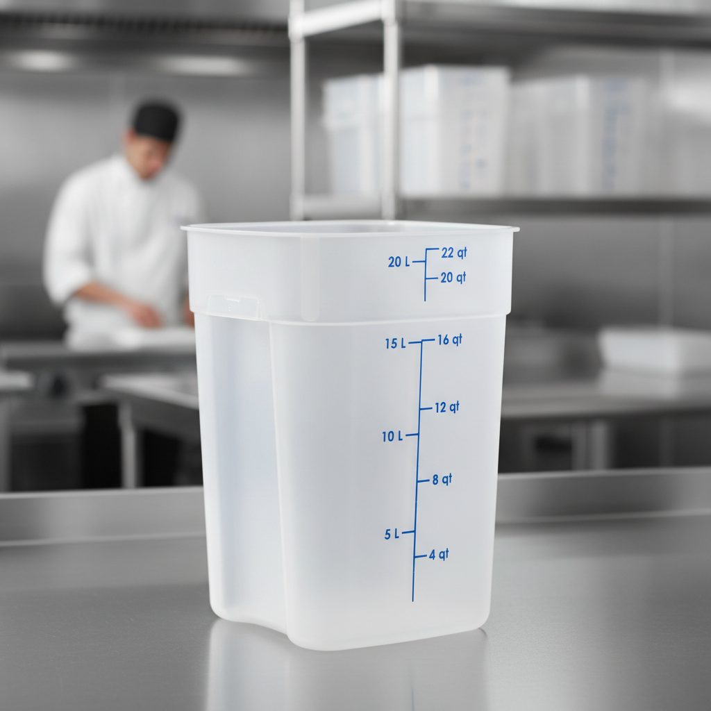 Polypropylene CamSquare Food Storage Container 20.8L for Commercial Kitchens