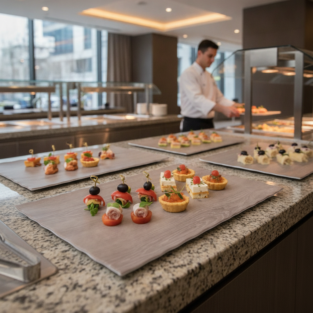 Wood Effect Melamine Gastronorm Tray GN 1/4 - GN 1/1 for Buffet Presentations