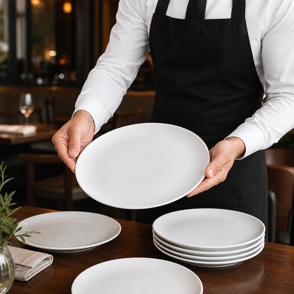 Coupe Plates 250mm Porcelain for Catering Environments (Pack of 12)