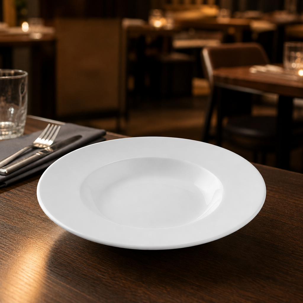 Profile Wide Rim Bowls 280mm in White for Restaurants & Cafés