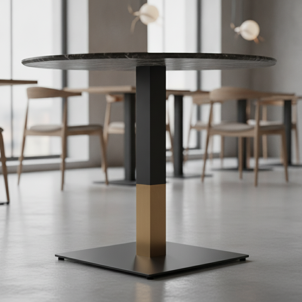 Steel Large Square Dining Table Base Black 500x500mm for Indoor Use