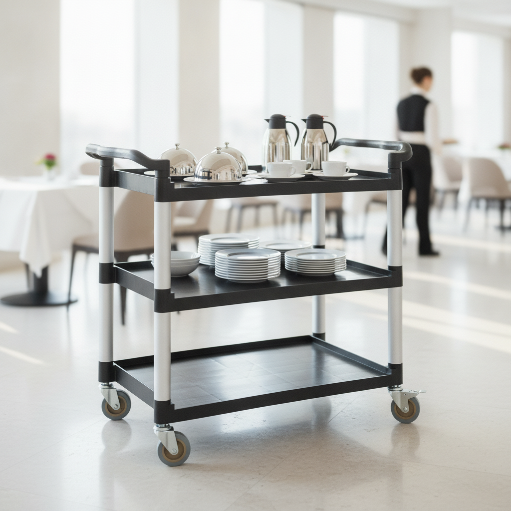Polypropylene Large Mobile Trolley 130kg for Hotels & Cafés