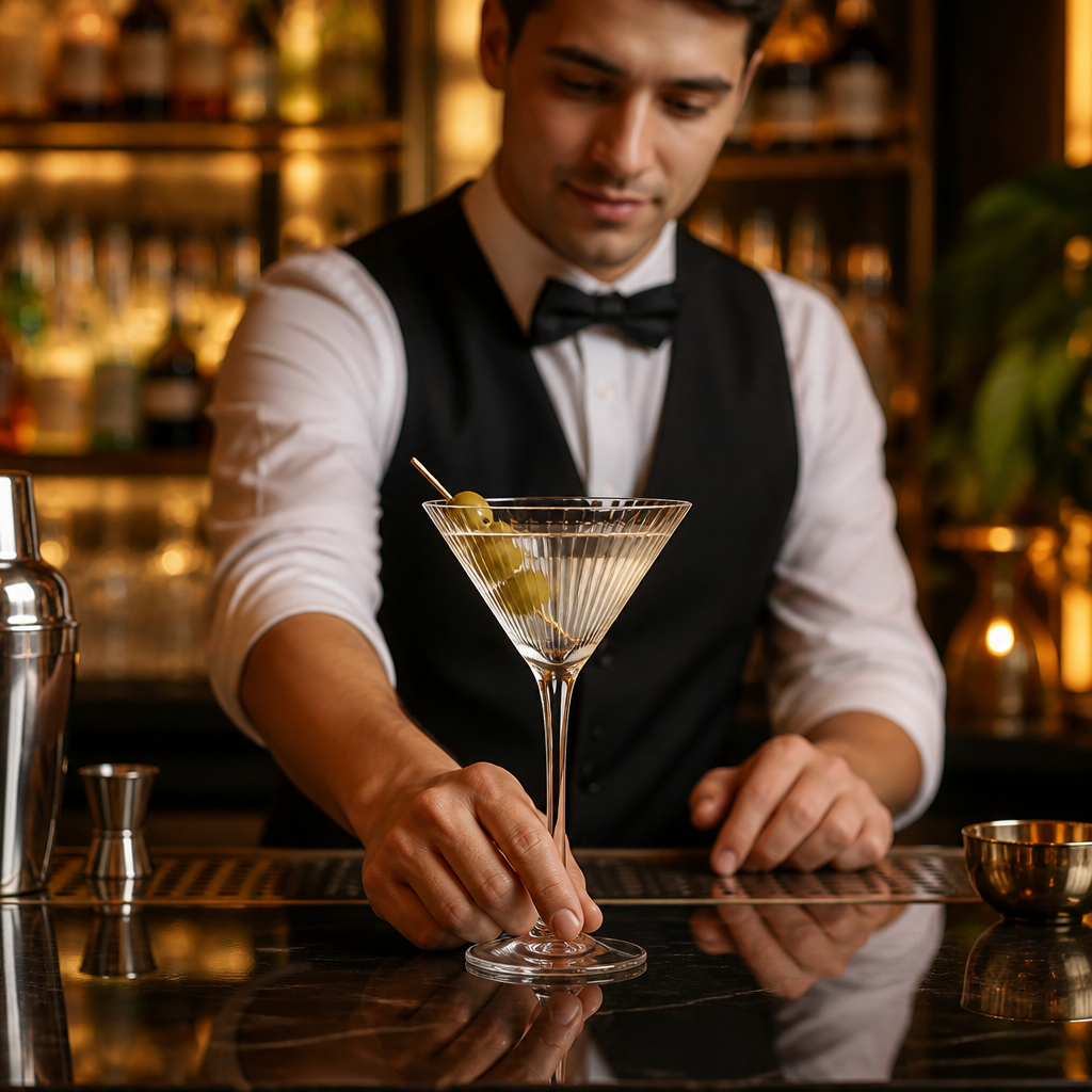 Handmade Glass Martini Glasses 300ml for Cocktail Bars (Pack of 6)